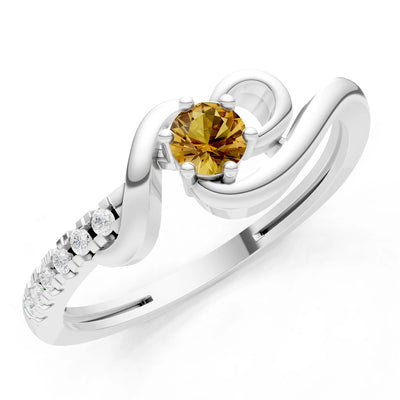 Twist Pavé Accent Tiny Solitaire Ring