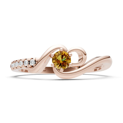 Twist Pavé Accent Tiny Solitaire Ring