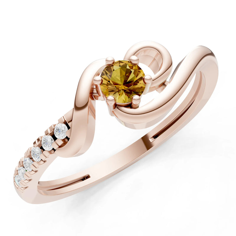 Twist Pavé Accent Tiny Solitaire Ring