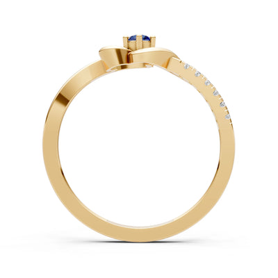 Twist Pavé Accent Tiny Solitaire Ring