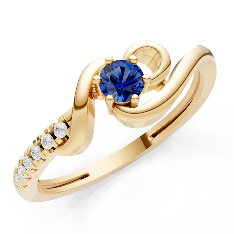 Twist Pavé Accent Tiny Solitaire Ring