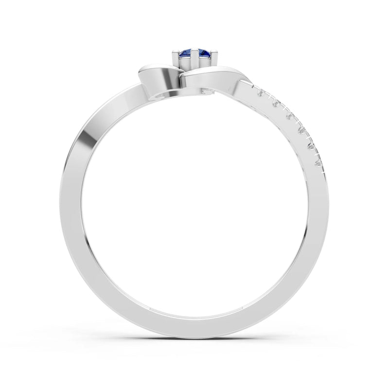 Twist Pavé Accent Tiny Solitaire Ring