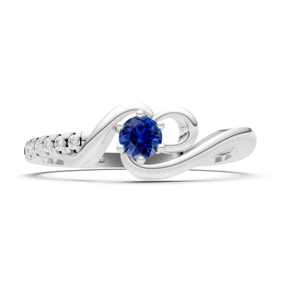 Twist Pavé Accent Tiny Solitaire Ring