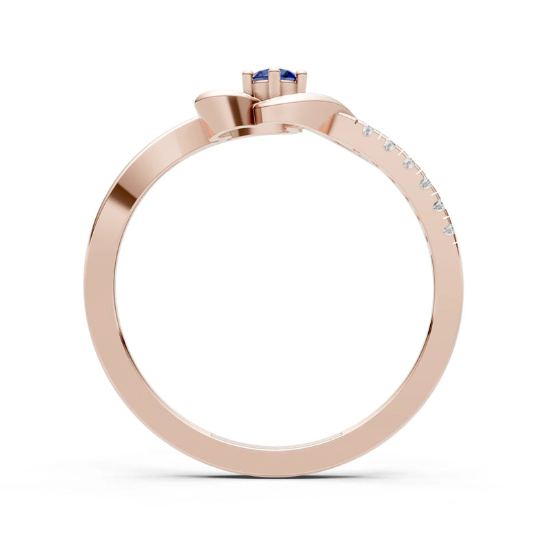 Twist Pavé Accent Tiny Solitaire Ring