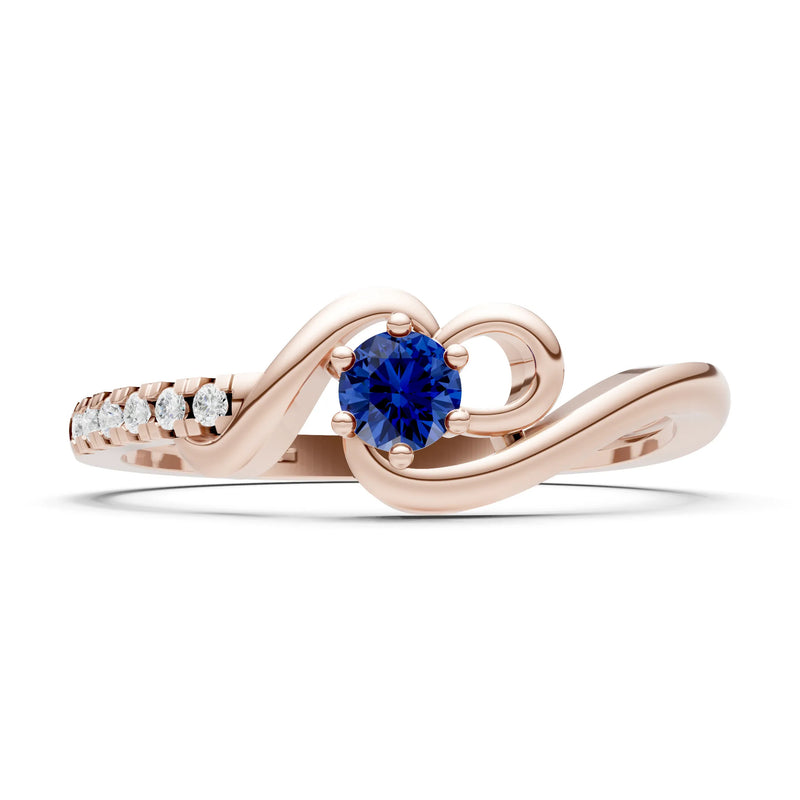 Twist Pavé Accent Tiny Solitaire Ring