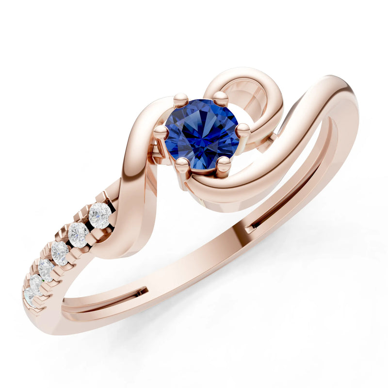 Twist Pavé Accent Tiny Solitaire Ring