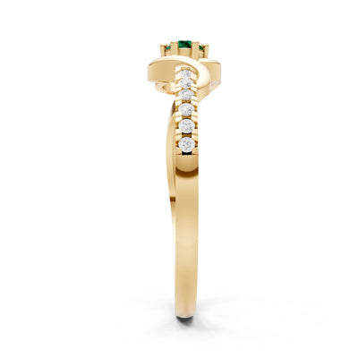 Twist Pavé Accent Tiny Solitaire Ring