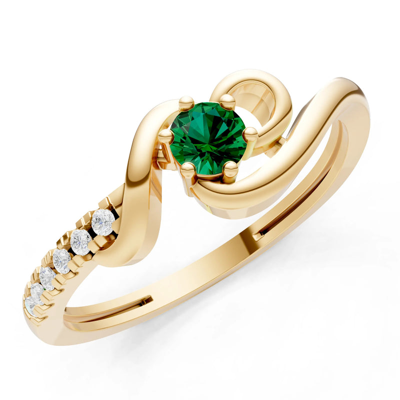Twist Pavé Accent Tiny Solitaire Ring