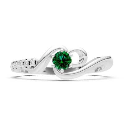 Twist Pavé Accent Tiny Solitaire Ring