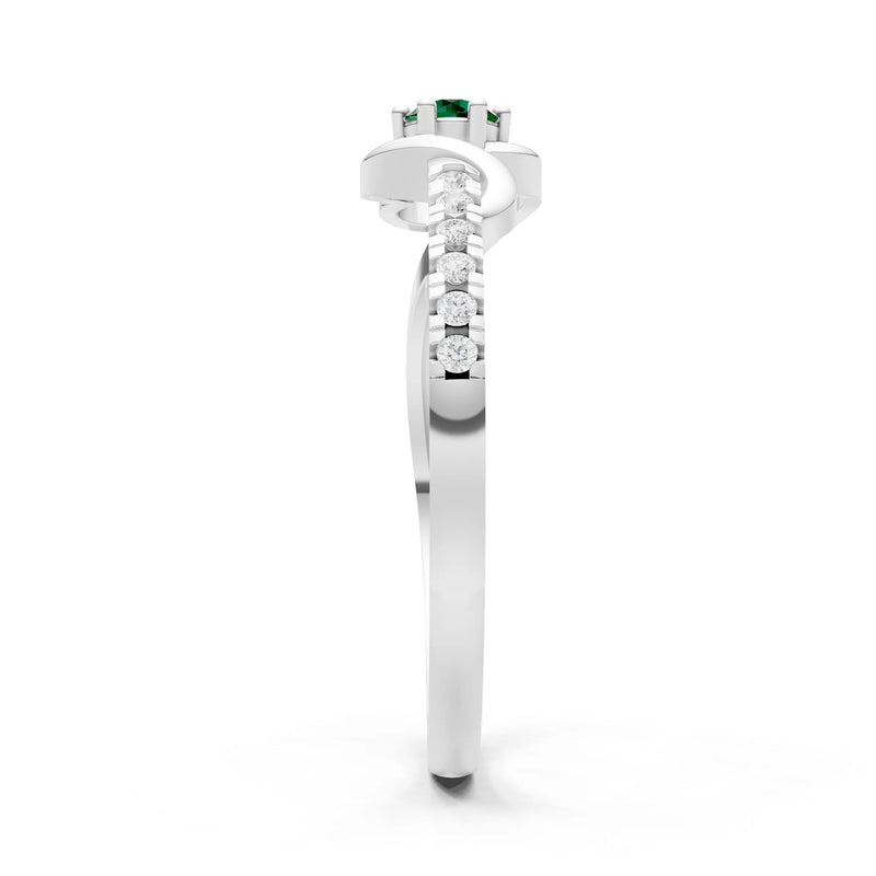 Twist Pavé Accent Tiny Solitaire Ring
