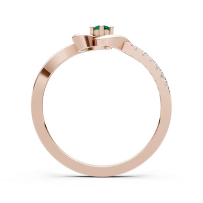 Twist Pavé Accent Tiny Solitaire Ring