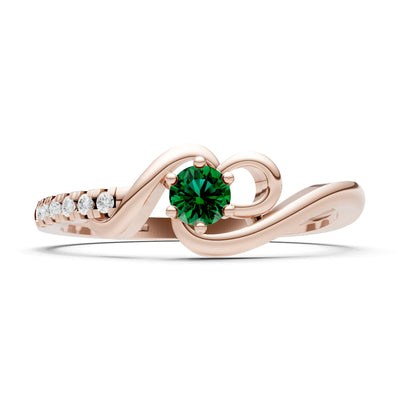 Twist Pavé Accent Tiny Solitaire Ring