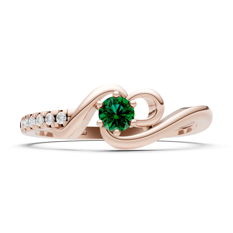 Twist Pavé Accent Tiny Solitaire Ring