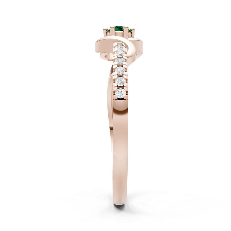 Twist Pavé Accent Tiny Solitaire Ring