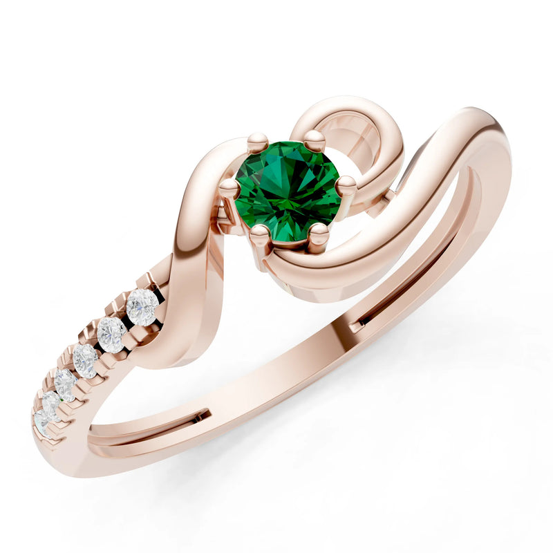 Twist Pavé Accent Tiny Solitaire Ring