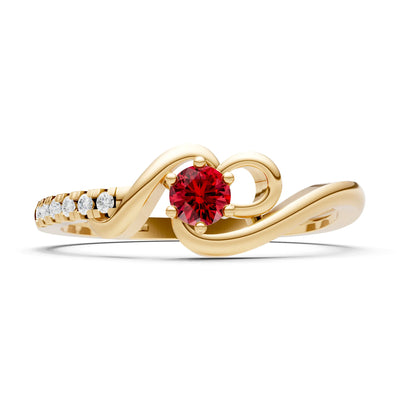 Twist Pavé Accent Tiny Solitaire Ring