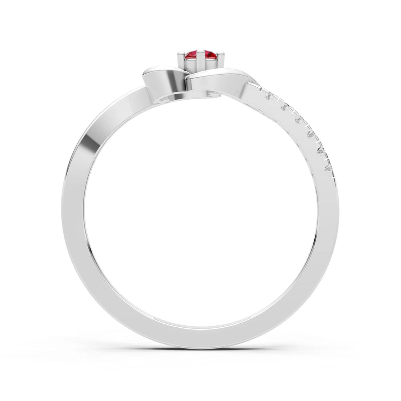 Twist Pavé Accent Tiny Solitaire Ring