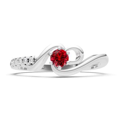 Twist Pavé Accent Tiny Solitaire Ring
