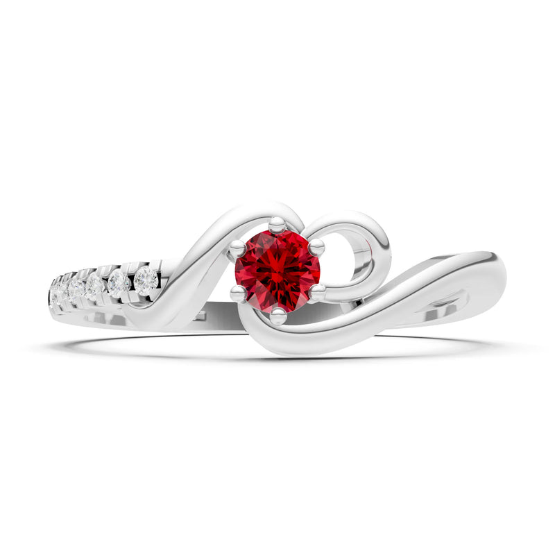Twist Pavé Accent Tiny Solitaire Ring