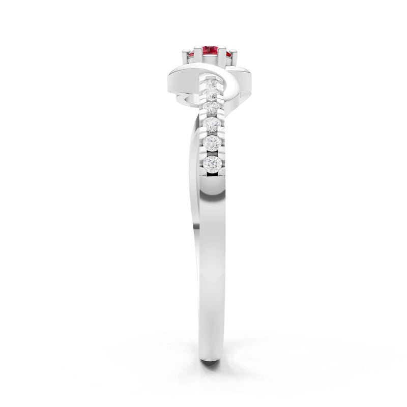 Twist Pavé Accent Tiny Solitaire Ring