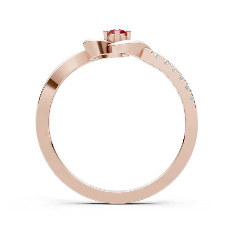 Twist Pavé Accent Tiny Solitaire Ring
