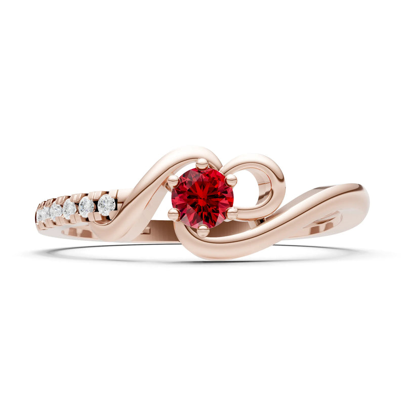 Twist Pavé Accent Tiny Solitaire Ring