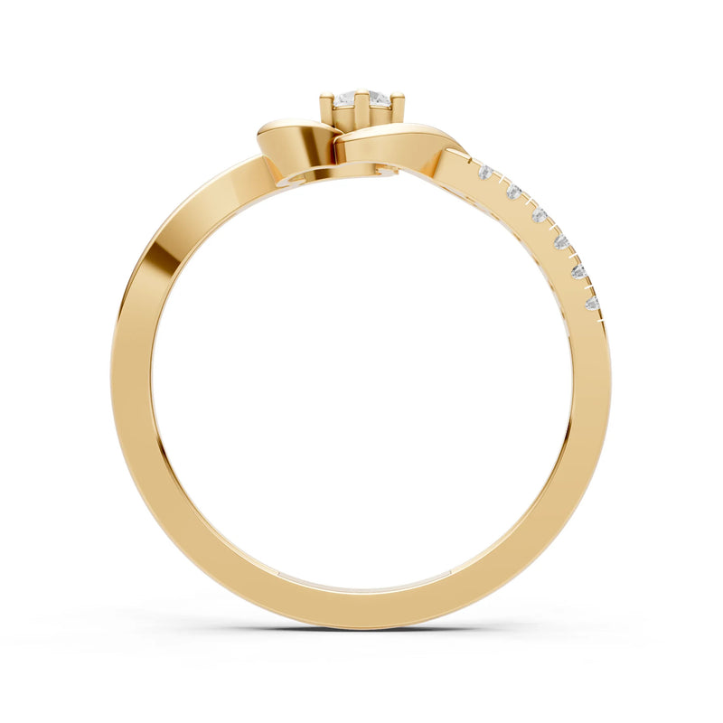 Twist Pavé Accent Tiny Solitaire Ring