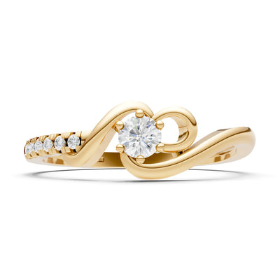 Twist Pavé Accent Tiny Solitaire Ring