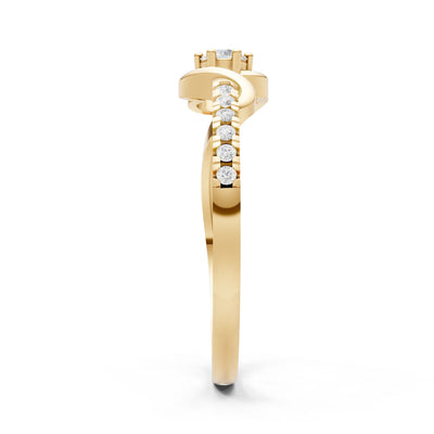 Twist Pavé Accent Tiny Solitaire Ring