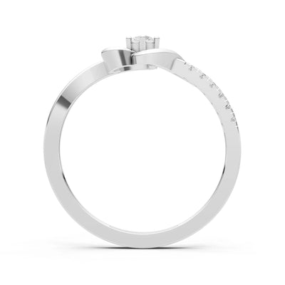 Twist Pavé Accent Tiny Solitaire Ring
