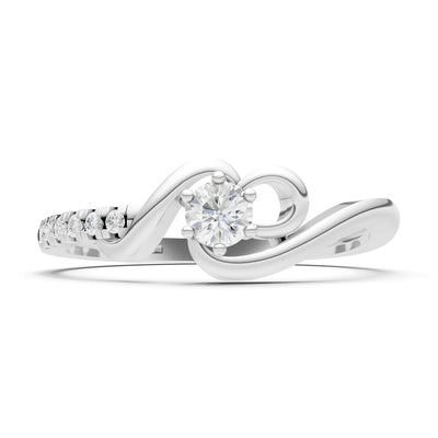 Twist Pavé Accent Tiny Solitaire Ring