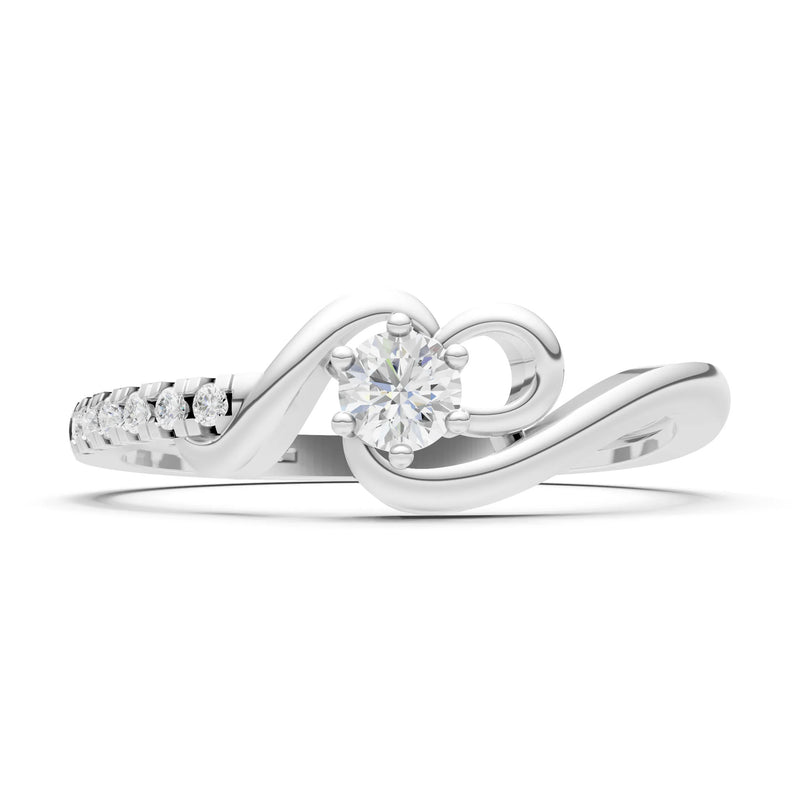 Twist Pavé Accent Tiny Solitaire Ring
