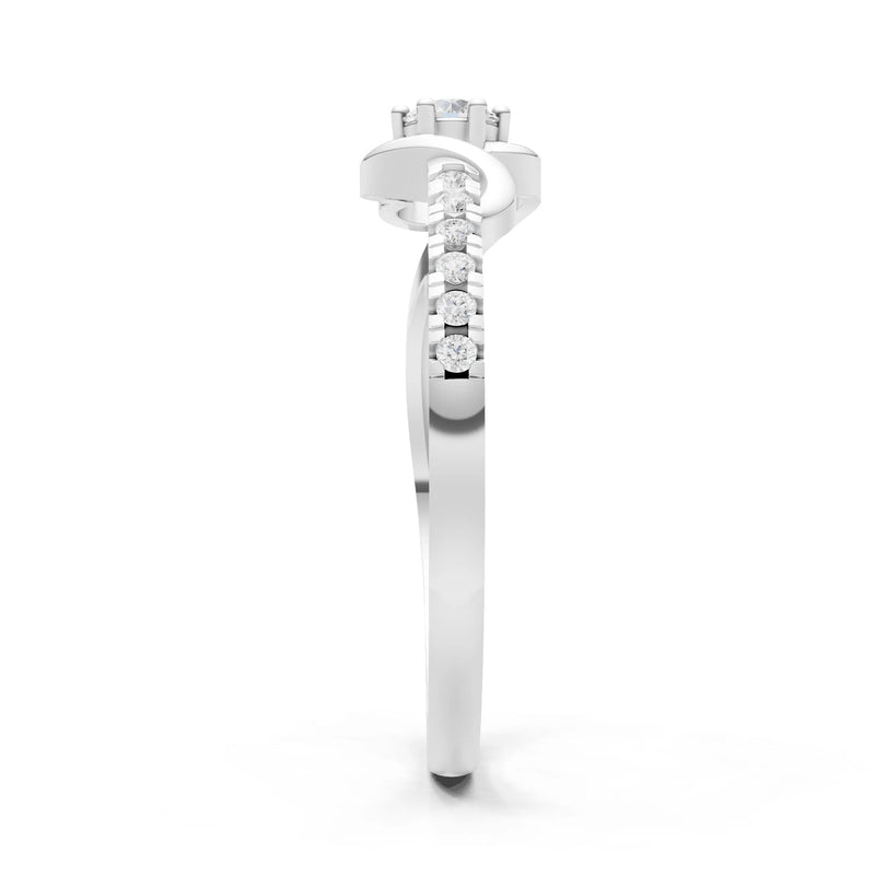 Twist Pavé Accent Tiny Solitaire Ring