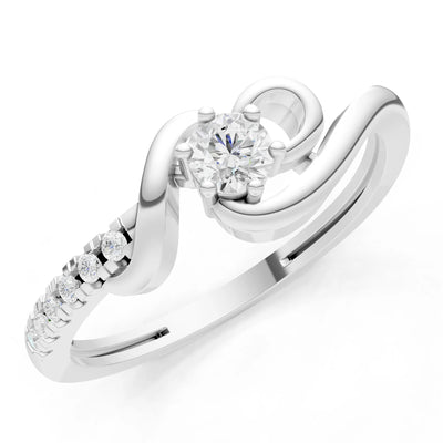 Twist Pavé Accent Tiny Solitaire Ring