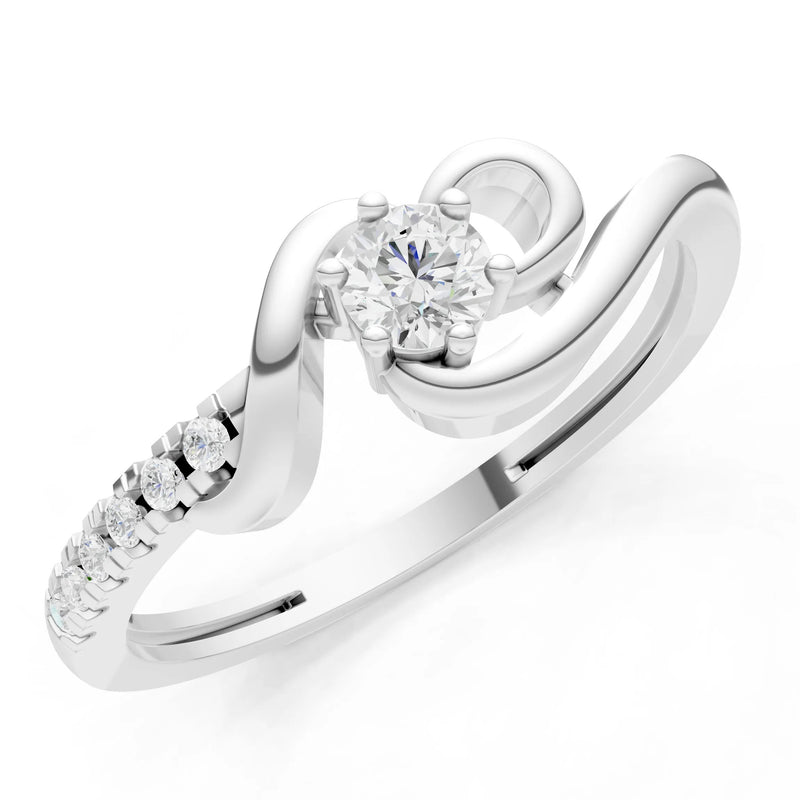 Twist Pavé Accent Tiny Solitaire Ring