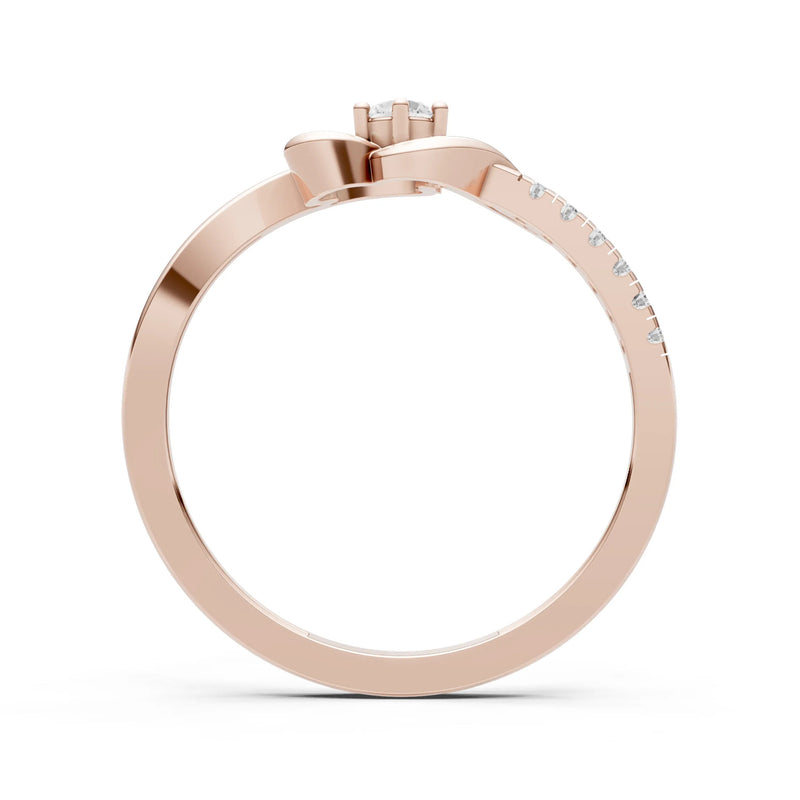 Twist Pavé Accent Tiny Solitaire Ring