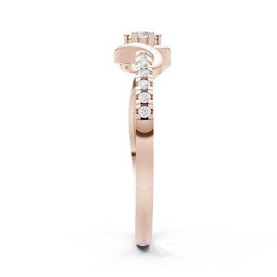 Twist Pavé Accent Tiny Solitaire Ring