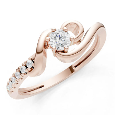 Twist Pavé Accent Tiny Solitaire Ring