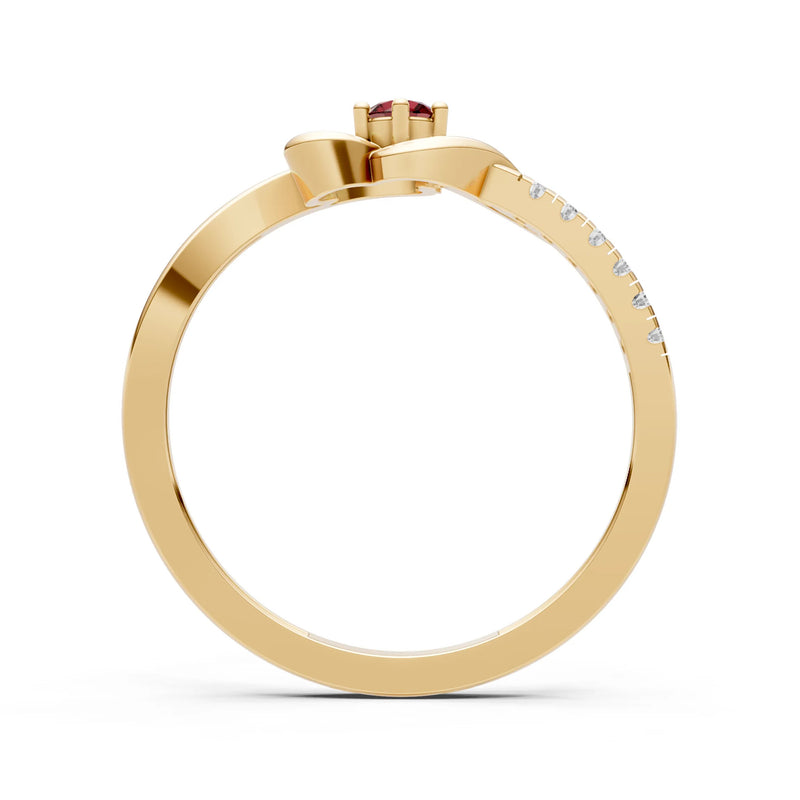 Twist Pavé Accent Tiny Solitaire Ring
