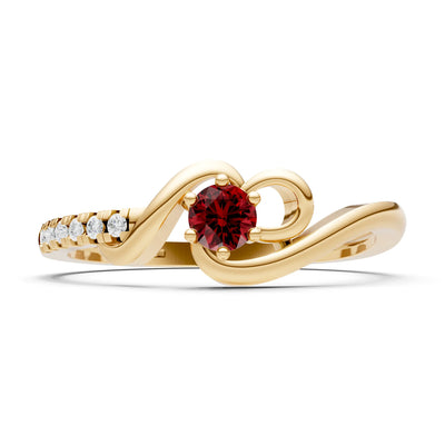 Twist Pavé Accent Tiny Solitaire Ring