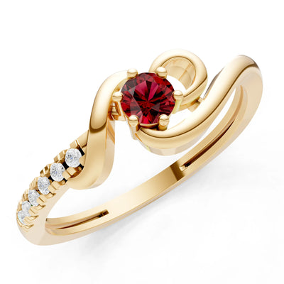 Twist Pavé Accent Tiny Solitaire Ring