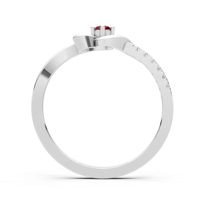 Twist Pavé Accent Tiny Solitaire Ring