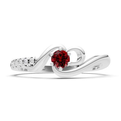 Twist Pavé Accent Tiny Solitaire Ring