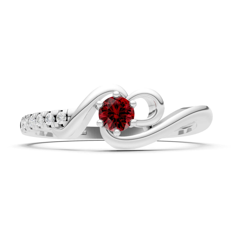 Twist Pavé Accent Tiny Solitaire Ring