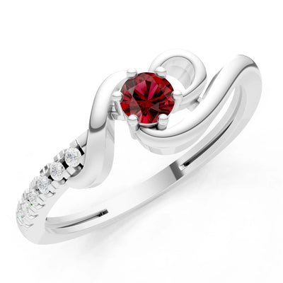 Twist Pavé Accent Tiny Solitaire Ring