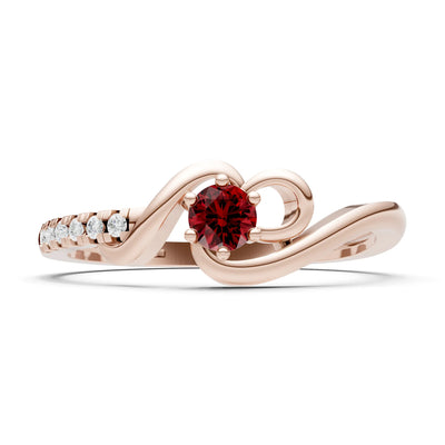 Twist Pavé Accent Tiny Solitaire Ring