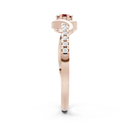 Twist Pavé Accent Tiny Solitaire Ring