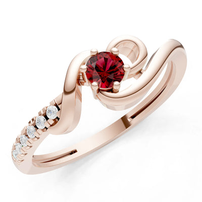 Twist Pavé Accent Tiny Solitaire Ring