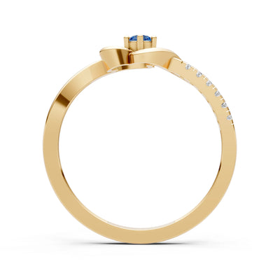 Twist Pavé Accent Tiny Solitaire Ring