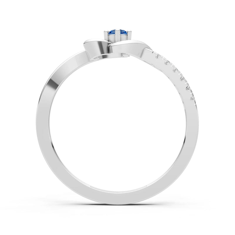 Twist Pavé Accent Tiny Solitaire Ring